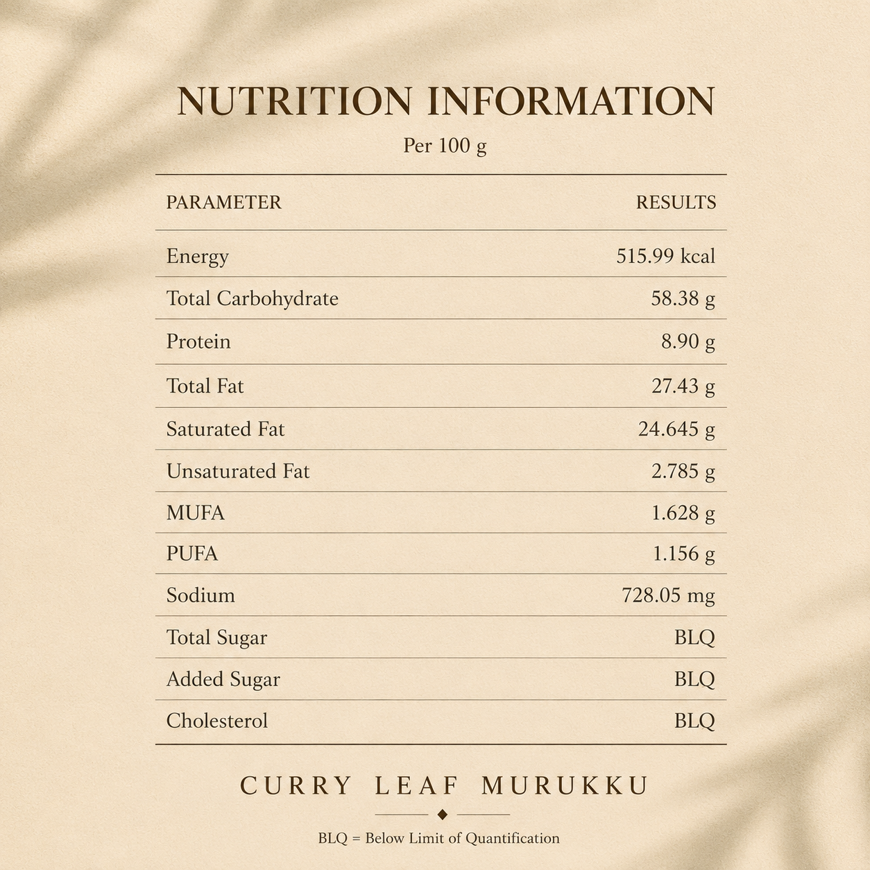 Nutrition Information